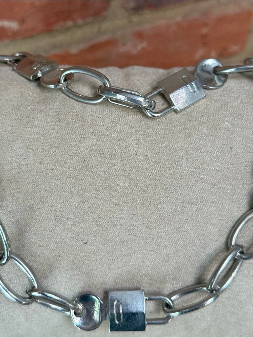 Dolls Kill Silver Chunky Chain Padlock Necklace